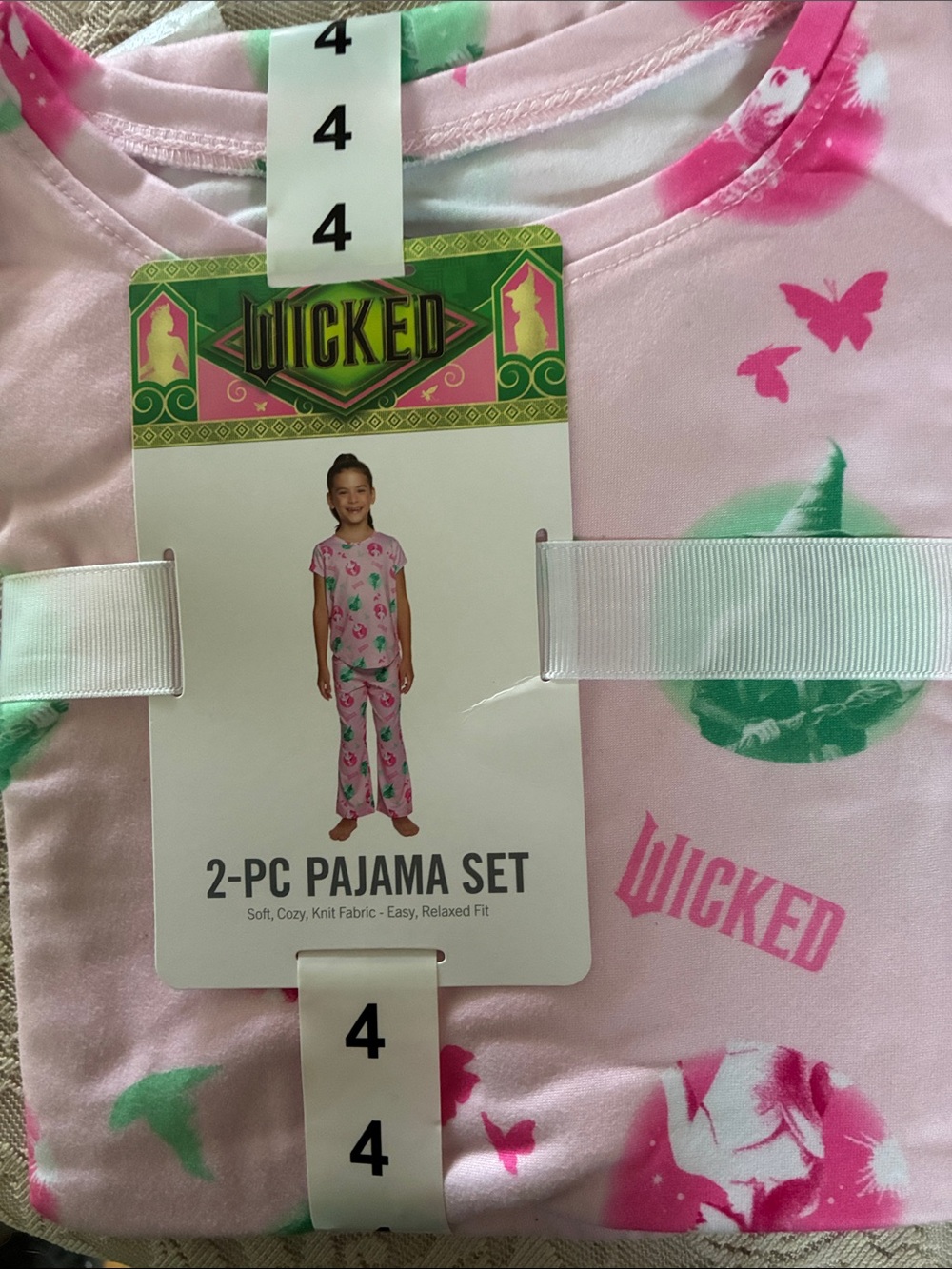 Universal wicked Pink Pajama Set with Green and Hot Pink Accents